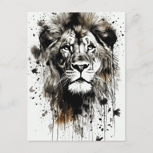 Cartão Postal Cartão-postal de tinta Regal Lion - Vida Selvagem (Frente)
