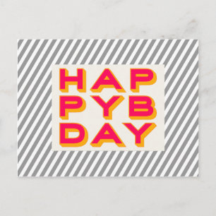 Cartão Postal Cartão-postal de Tipografia Feliz Bday Strik
