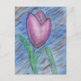 Cartão Postal Cartão-postal de Tulipa de Aquarela