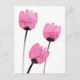 Cartão Postal Cartão-postal de Tulipas Rosa, Flores de Água