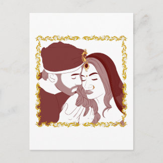 Cartão Postal Cartão-postal de um romântico casal indiano Desi e