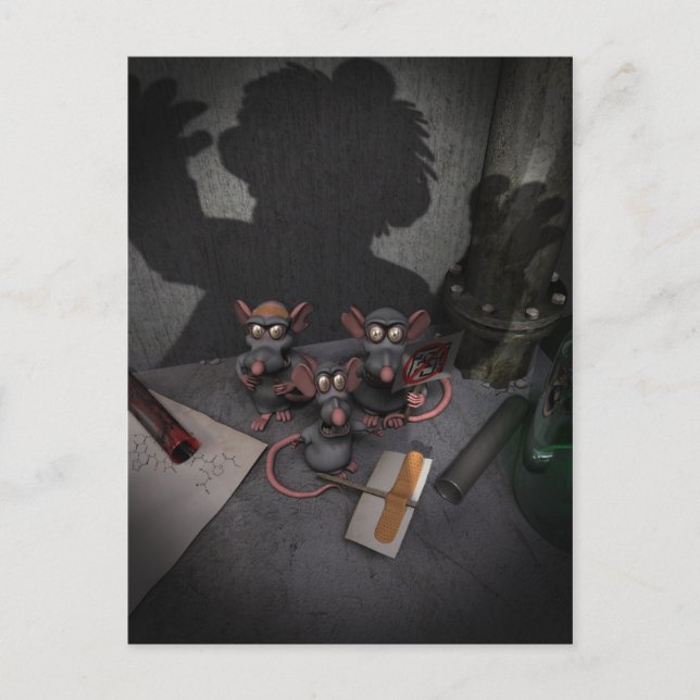 Cartão Postal Cartão-postal de união de ratos de laboratório (Frente)