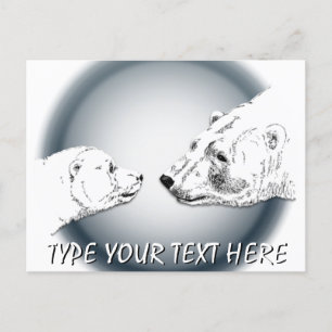 Cartão Postal Cartão-postal de Urso Polar - Cartazes-Mãe e Cubo