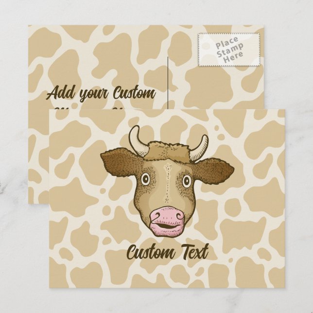 Cartão Postal Cartão-postal de vaca surpreso (Frente/Verso)