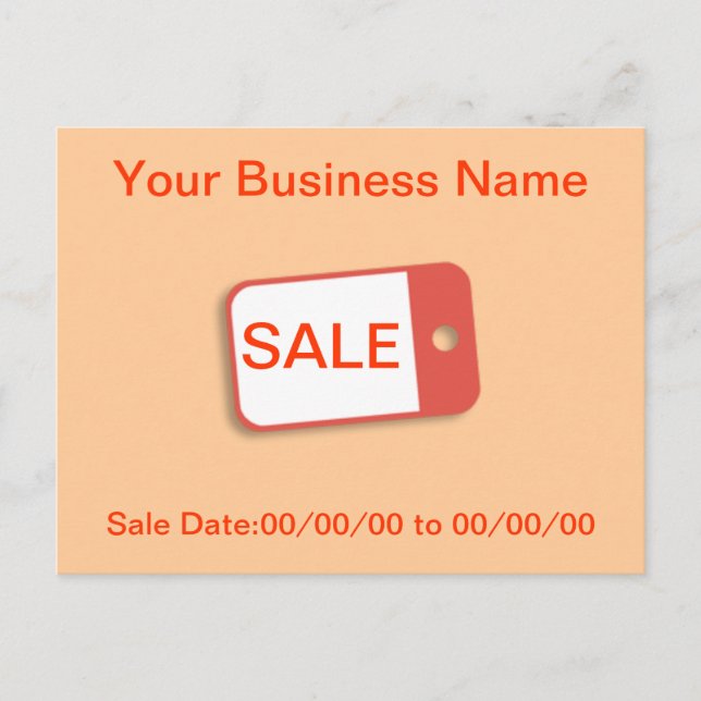 Cartão Postal Cartão-postal de venda de anúncio (Frente)