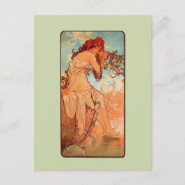 Cartão Postal Cartão-postal de verão Mucha Art Nouveau
