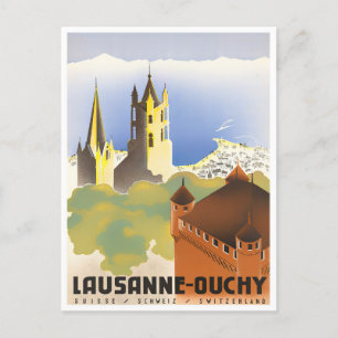 Cartão Postal Cartão-postal de viagens vintage de Suiça Lausanne