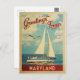 Cartão Postal Cartão-postal de Viagens vintage em veleiro Maryla (Frente/Verso)