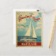 Cartão Postal Cartão-postal de Viagens vintage em veleiro Maryla (Frente/Verso In Situ)