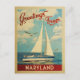 Cartão Postal Cartão-postal de Viagens vintage em veleiro Maryla (Frente)