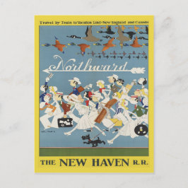 Cartão Postal Cartão-postal de viagens vintage para Nova Inglate