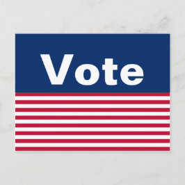 Cartão Postal Cartão-postal de votação azul e branco patriótico 