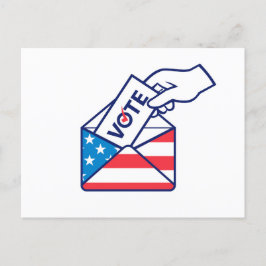 Cartão Postal Cartão-postal de votação com bandeira americana