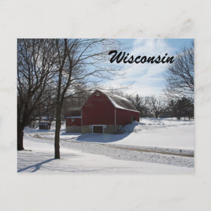 Cartão Postal Cartão-postal de Wisconsin Winter Barn