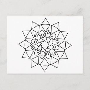 Cartão Postal Cartão-postal - Deleite Mandala para Cor
