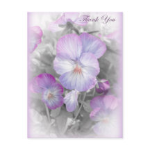 Cartão-postal Delicado Púrpura Obrigado