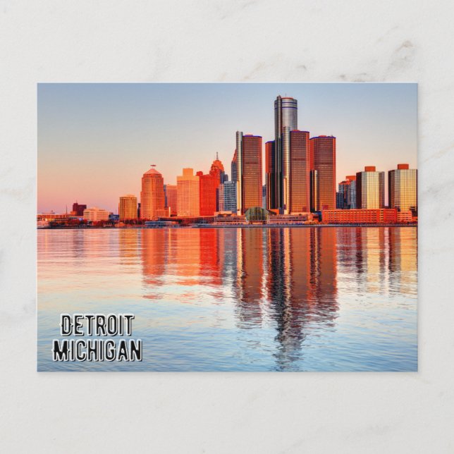 Cartão Postal Cartão-postal Detroit Michigan (Frente)