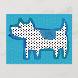 Cartão Postal Cartão-postal digital de 'cachorro azul'