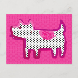 Cartão Postal Cartão-postal digital de 'cachorro-rosa'