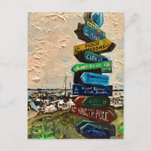 Cartão Postal Cartão-postal "Direction Marker on Kelley's Island