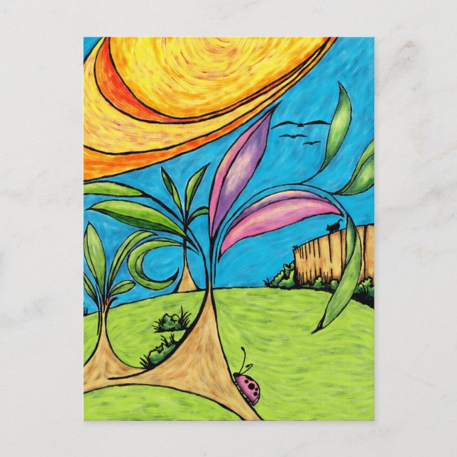 Cartão Postal Cartão-postal, Diversão de Verão no Quintal (Frente)