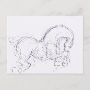 Cartão Postal Cartão-postal do Ano do Cavalo do Zodíaco Desenho 
