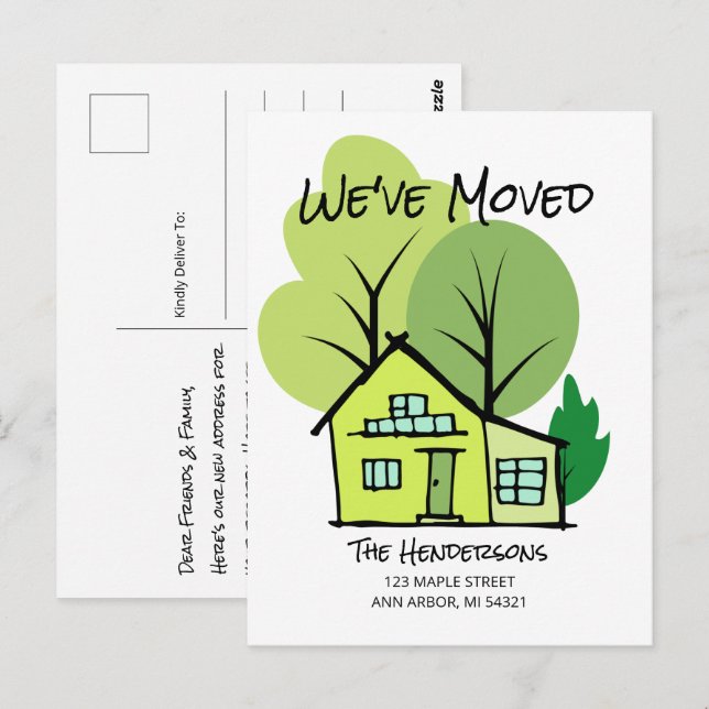 Cartão Postal Cartão-postal do Anúncio de Movimentação de Novo E (Frente/Verso)