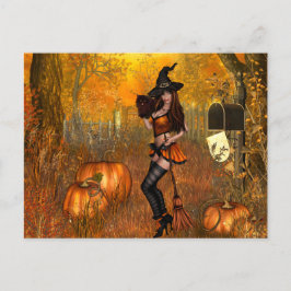 Cartão Postal Cartão-postal do Assustador do Halloween com a Bru