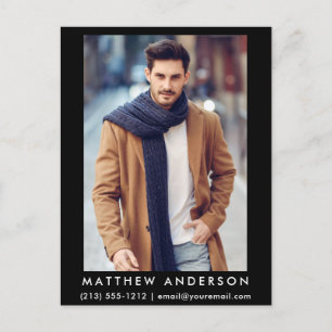 Cartão Postal Cartão-postal do Ator Modelo 2 - Blk