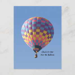 Cartão Postal Cartão-postal do balão de ar quente de check-out