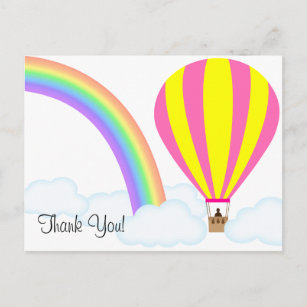 Cartão Postal Cartão-postal do balão de ar quente - Fundo branco
