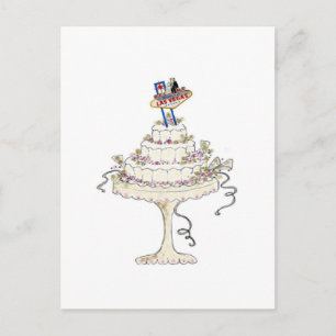 Cartão Postal Cartão-postal do Bolo de Casamento de Las Vegas