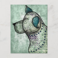 Cartão-postal do Bom Cachorro Ouvir um Petisco