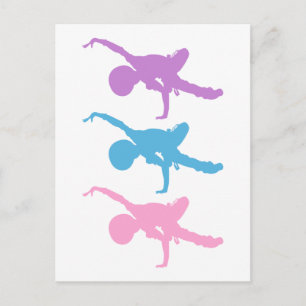 Cartão Postal Cartão-postal do Breakdancer Silhouette