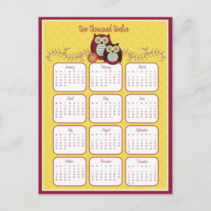 Cartão Postal Cartão-postal do Calendário Sunshine 2012