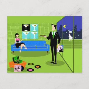 Cartão Postal Cartão-postal do Casal de desenho animado urbano