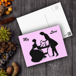 Cartão Postal Cartão-postal do Casal Vitoriano Romântico para o
