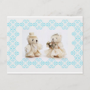Cartão Postal Cartão-postal do casamento dos ursos de pelúcia