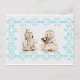 Cartão Postal Cartão-postal do casamento dos ursos de pelúcia