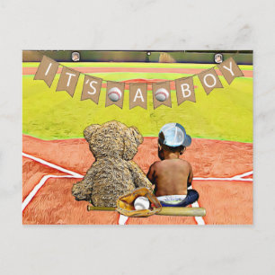 Cartão Postal Cartão-postal do Chá de fraldas Étnico do Baseball