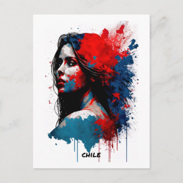 Cartão Postal Cartão-postal do Chile - Retrato - Mundo das Mulhe (Frente)
