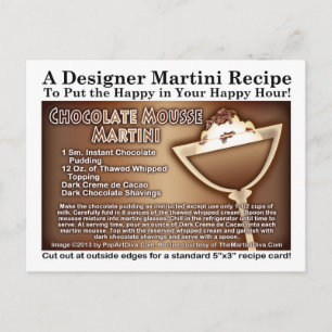 Cartão Postal Cartão-postal do Chocolate Mousse Martini Receita