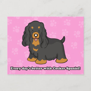 Cartão Postal Cartão-postal do Cocker Spaniel de Cartoon Bonito