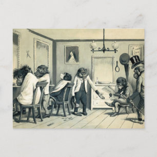 Cartão Postal Cartão-postal do Compro Barber Macaco Vintage