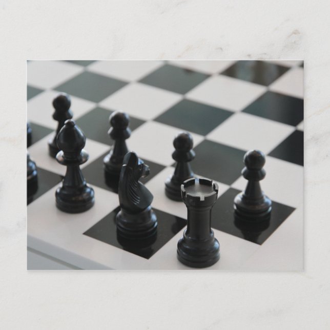 Cartão Postal Cartão-postal do Conselho de xadrez e peças (Frente)