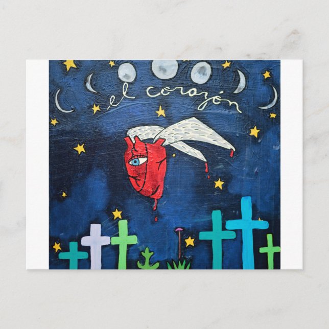 Cartão Postal Cartão-postal do coração voador (Frente)