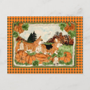 Cartão Postal Cartão-postal do Corgi Pumpkin