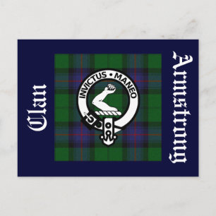 Cartão Postal Cartão-postal do Crachá Clan Armstrong Tartan & 