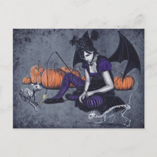 Cartão Postal Cartão-postal do Demon Gótico do Halloween