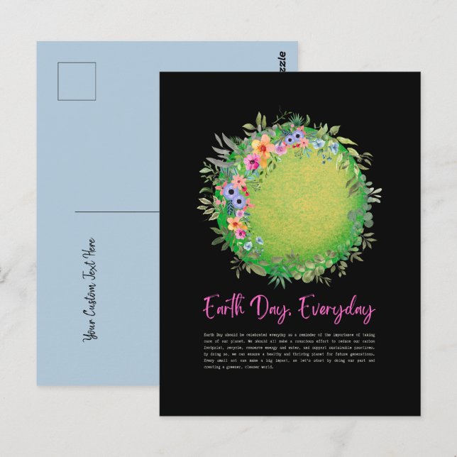 Cartão Postal Cartão-postal do Dia da Terra Verde Salva o Planet (Frente/Verso)